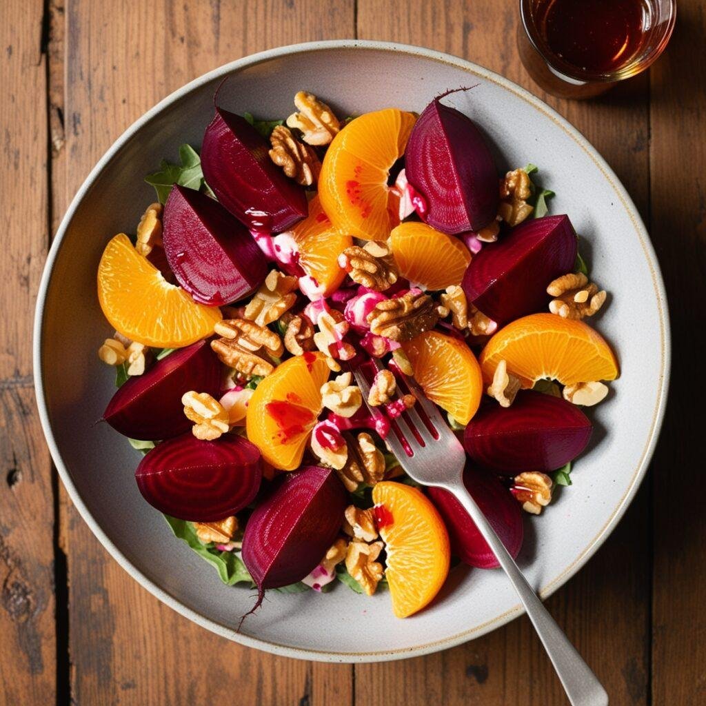 Beetroot, Walnut, and Orange Fiber-Rich Salad