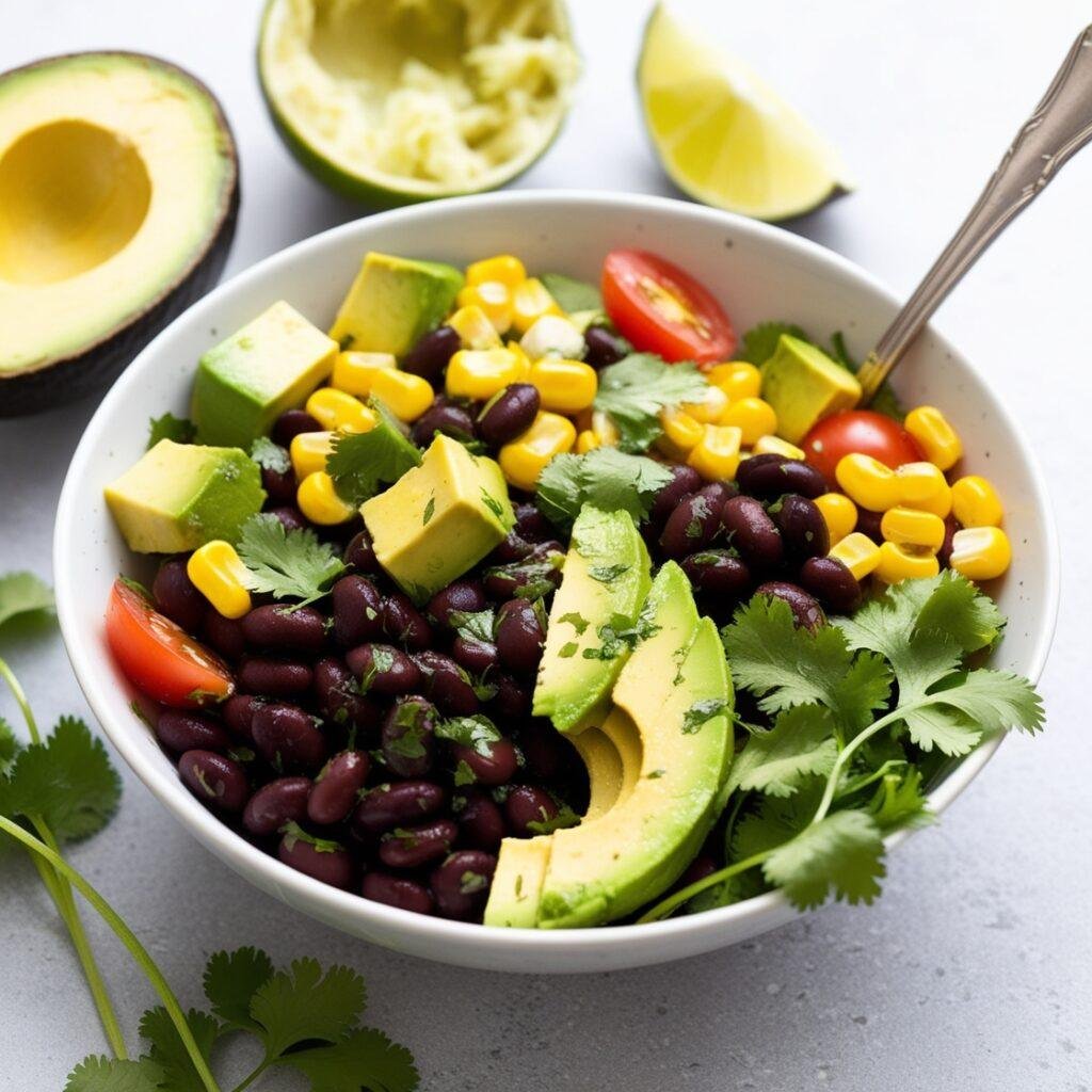 Black Bean and Avocado Salad Fiber-Rich Salad