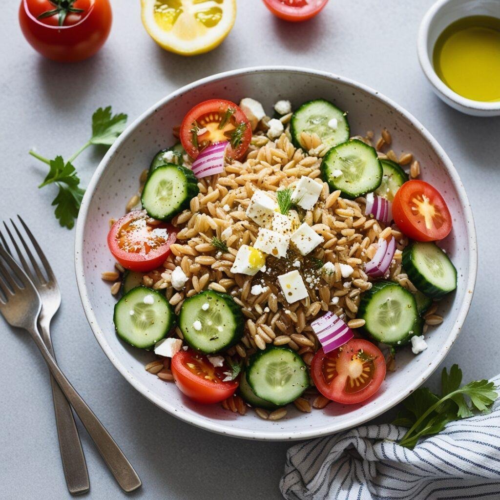 Greek Cucumber and Farro Fiber-Rich Salad